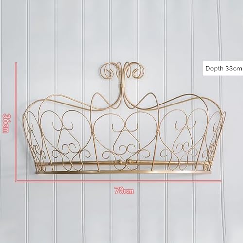 Ciel de lit princesse en dentelle double couche couronne dorée - 5