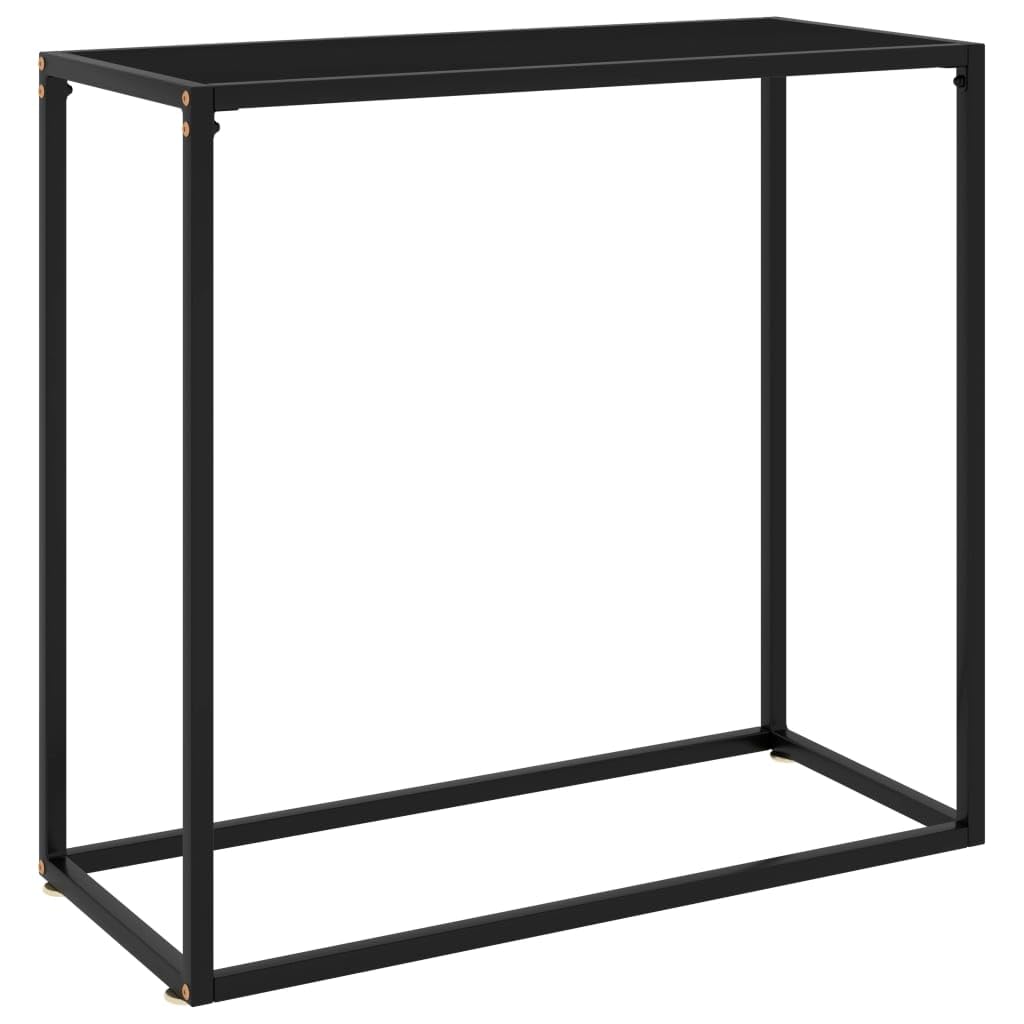 Generic Stolik Konsolowy Czarny, 80x35x75 Cm, Szkło Hartowane, Idealny do Przestrzeni Mieszkalnej, Wykonany ze Szkła i Stali, Mocny i Stabilny, łatwy do Czyszczenia wilgotną szmatką,