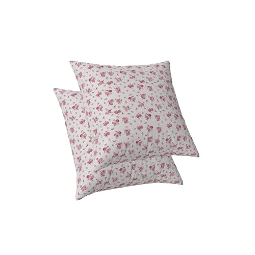 ggaimwf Housses de Coussin Florales pour canapé Rose Blush Rose Taies d'oreiller Florales Paquet de 2 Petite Fleur Housses de Coussin en Aspect Lin pour...