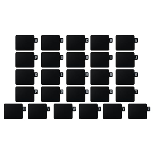 Record Dividers Trennwände 26 Pack Alphabetic A-Z Dividers Alphabetic Dividers Literacy Organizer, PP Record Dividers Literacy Organizer for Album DVD Media Book Shelf Storage (Black, 12.8X17.2CM)