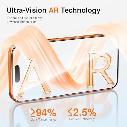 Image of SMARTDEVIL 2 Pack Screen Protector for iPhone 17 Pro Max with AR Anti-Reflective Technology, 9H Hardness Military Grade Tempered Glass, Bubble Free and Auto Dust-Removal Box, Easy Installation