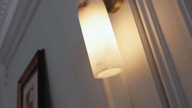 Image of Natural Spanish Alabaster Wall Sconce 12 inch Hardwired