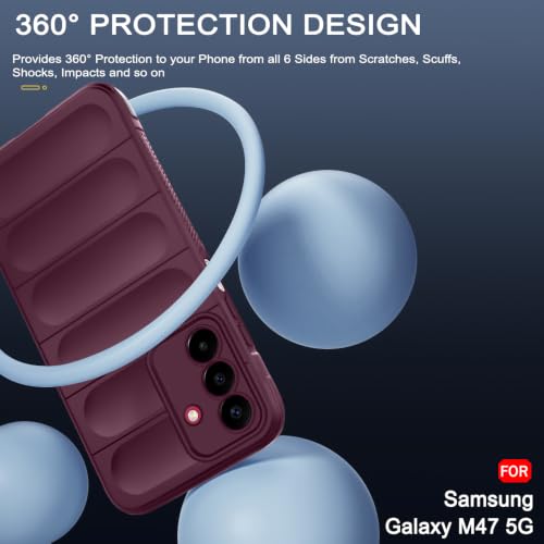 Image of TheGiftKart Liquid Silicon Back Cover Case for Samsung Galaxy M47 5G | Shockproof Military Grade Protection | Micro-Fibre Cloth On Inner Side | Anti-Slip Grip Back Cover Samsung M47 5G (TPU, Maroon)