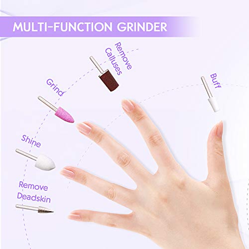 Touchbeauty Electric Nail File Drill With 10Pcs Nail Bits For Natural Nails, Manicure Pedicure Set With Uv Light Stand, Nail Buffer Drill Polisher Fingernails Toenails Care Set #TOP2