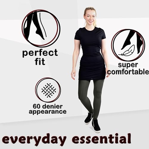 Image of Silky Toes Women's 60D Soft Opaque Tights 1-2 Pairs -Black White And Colored Stockings for Women