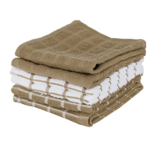 Paños de cocina absorbentes Ritz EMW6283659 de algodón marrón moca en pack de 6 2