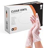 PANKTI Clear Vinyl Gloves, 100 Count, Clear Disposable Gloves - Packaging may vary (100, Large)