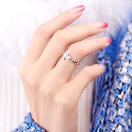 Miniatura 6 de Anillos de moissanita para mujer, anillo de compromiso de moissanita solitario de seis puntas, anillo de compromiso clásico de 1 a 3 quilates para