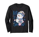 let it snow - simpatico pupazzo di neve invernale maglia a manica