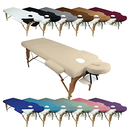 Vivezen - Drap Housse de Protection 4 pièces en éponge pour Table de Massage - Plusieurs Coloris