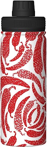 唐辛子柄 野菜 アニメ 水筒 真空断熱 保温 保冷 スポーツボトル 人気 ステンレスボトル スポーツ飲料対応 漏れない 直飲み530ml 男の子 女の子 おしゃれ 大人 子供 グッズ キャラクター 雑貨 zj106