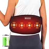 Coococo Almohadilla térmica para espalda – Cinturón térmico para calambres y menstruales, masajeador de espalda baja con 2 ajustes de calor, tres modos de vibración, cintura térmica para abdomen
