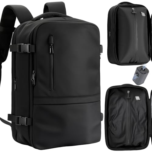 WISUGASO Vacuum Seal Travel Backpack 60L – Air Compression System, Water-Resistant Carry-On Backpack with TSA Lock, 17