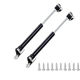 40N/9 lb Gas Strut Cabinet Hinge Safety Lift Support, Soft Open & Down Lid Support & Buffer Telescopic Cabinet Door Glue Head Gas Spring Supports 12 inch Length Black(2 Pcs)