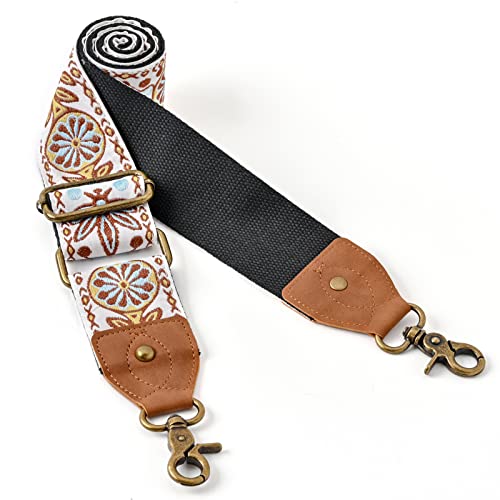 Image of Purse Straps Replacement Crossbody Handbag Adjustable Jacquard Embroidery Wide Guitar Strap