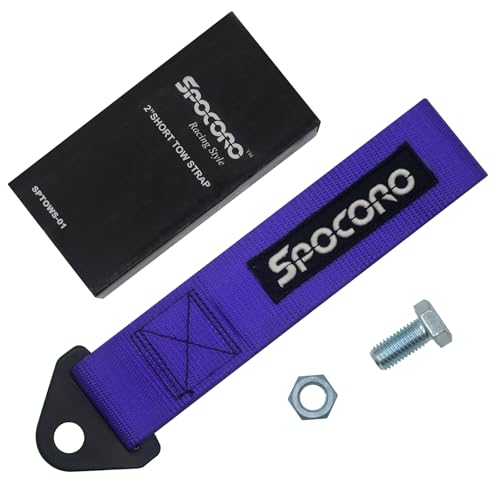 Spocoro Heavy Duty Racing Tow Strap JDM – Nylon Tow Strap for Track, Off-Road, and Decoration (Purple)