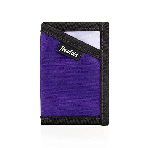 Flowfold Minimalist Card Holder Durable Slim Front Pocket Wallet, Card Holder Wallet Made in USA (Purple)