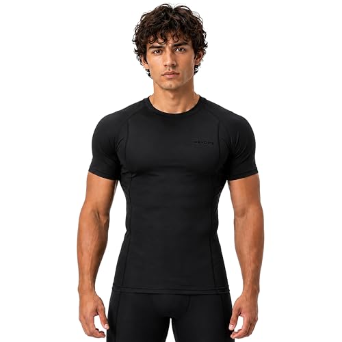 Image of DEVOPS 3 Pack Men's Athletic Short Sleeve Compression Shirts