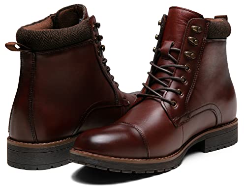 Image of Vostey Mens Boots Motorcycle Casual Boots for Men Zipper Fashion Chukka Boots Mens