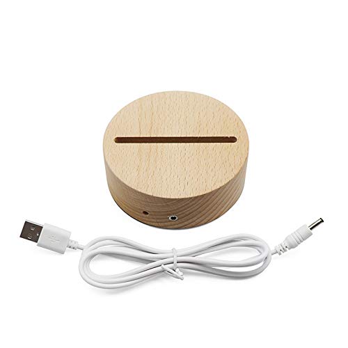 Night Light Solid Wood Base Planetary Led Light Creative Bedroom Lamp Night Lamp Illusion Lamp