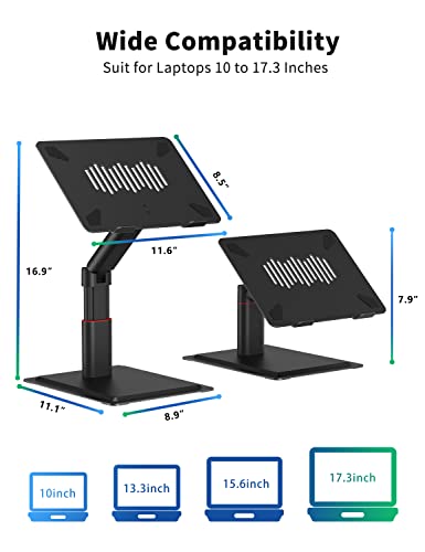 Soundance-Laptop-Stand-for-Desk-Adjustable-Height-Multi-Angle-for-Sit-to-Stand-Working-Ergonomic-Metal-Riser-with-Stable-Heavy-Base-Large-Holder-for-10-to-173-Inches-Notebook-PC-Computer-Black