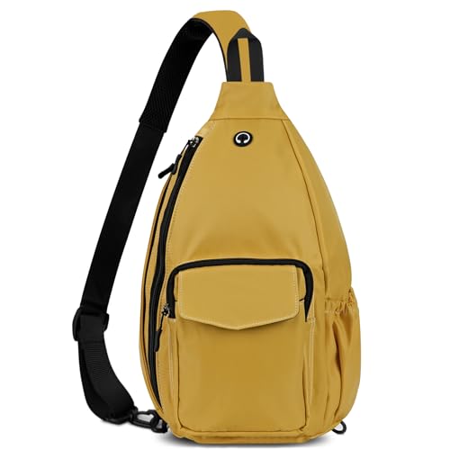 Duryarhall Sling Bag for Women Crossbody Chest Bag Convertible from Left to Right, Water Repellent Gym Backpack, Anit Theft, Lemon Yellow - image 1