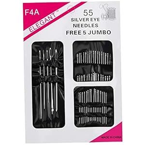55 Stks Grote Oog Hand Naainaald Grote Oog Stikken Breiaalden Set met Metalen Crewel Naald Blunt Naald voor Doek Quilt…