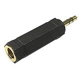 Monoprice 3.5mm Stereo Plug to 6.35mm (1/4 Inch) Stereo Jack Adaptor - Gold Plated (3 Pack)