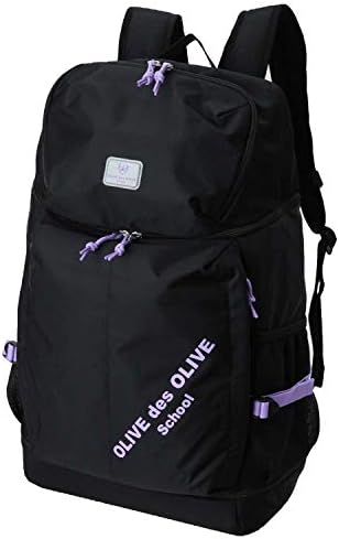 【色: 10黒×ピンク】[OLIVE des OLIVE School] [オリ Amazon | [オリーブ デ オリーブ スクール] シューズポケット付き