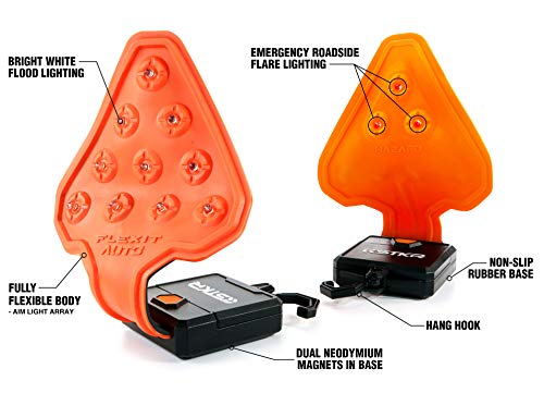 Stkr Concepts Flexit Auto- 200 Lumen Led Flexible Safety Flashlight, Orange/Black #TOP5