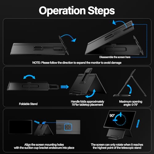 Image of Setclod 23.8 inch Large Portable Monitor, 1080P FHD 100Hz Laptop Screen Extender, IPS 125% sRGB, Extra USB Hub for Office Gaming with Detachable Stand, Travel Monitor for Window, MAC, Xbox, Switch