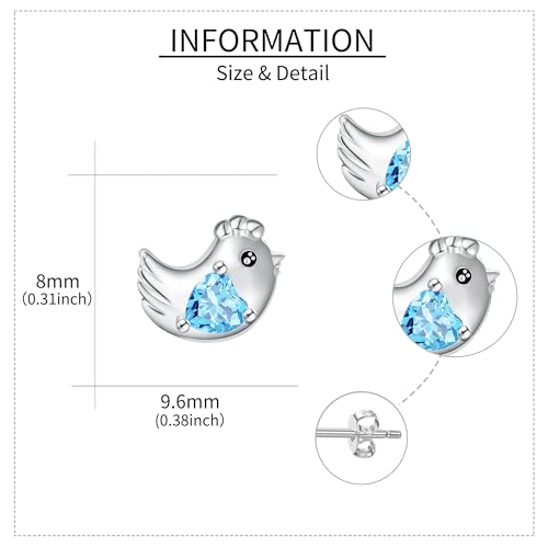 Image of Animal Stud Earrings 925 Sterling Silver Elephant /Unicorn /Chicken /Flamingo /Highland Cow /Hummingbird Earrings Animal Jewelry Gifts for Women