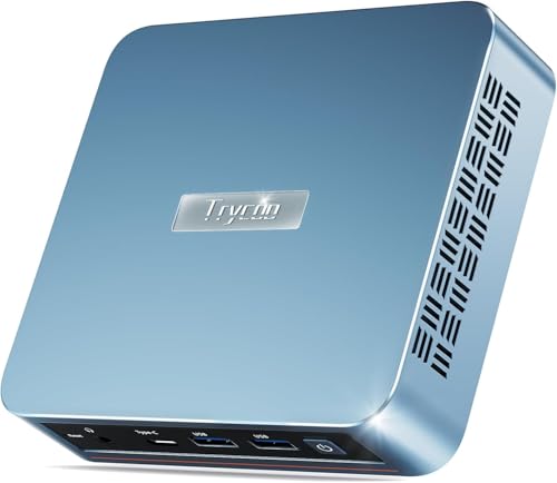 Trycoo WI-6 Mini PC N100 (3.4GHz) - 16GB RAM, 512GB SSD, 4K UHD, WiFi 5, BT 4.2, 2 HDMI, USB-C, Micro Computer Per Home Office