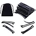 Fanrel Pack of 24 Metal Hair Barrettes Clips No-slip Grip Stay Tight Barrettes for Girls and Women, Black