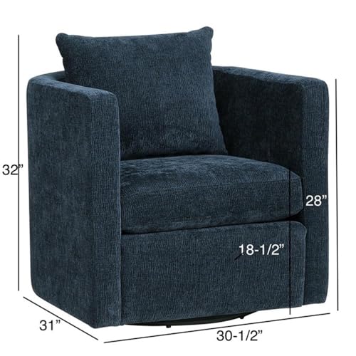 Sillón Giratorio Barrel Moderno Azul Navy miniatura 3