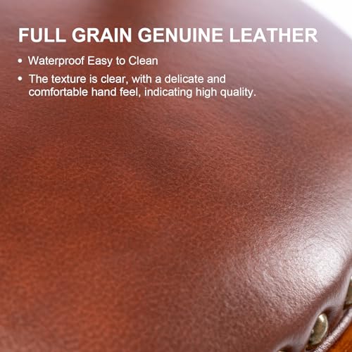 Bar-Stools-Swivel-Genuine-Leather-Counter-Wooden-Bartool-with-Footrest-for-Kitchen-Dining-Room-Living-Room-Wanul-Brown-Barstool-seat-Height-29in Bar Stools Swivel Genuine Leather Counter Wooden Bartool with Footrest for Kitchen Dining Room Living Room Wanul Brown Barstool seat Height 29in