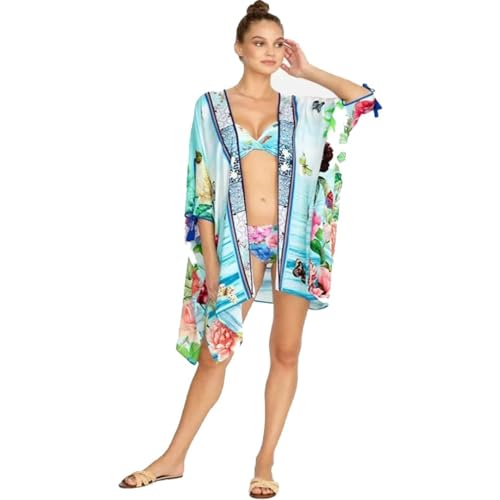 Johnny Was Costa Azul Short Kimono Multi LG3