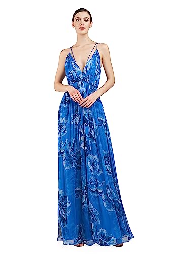 Robe de soirée Halston Mindy en mousseline de soie imprimée