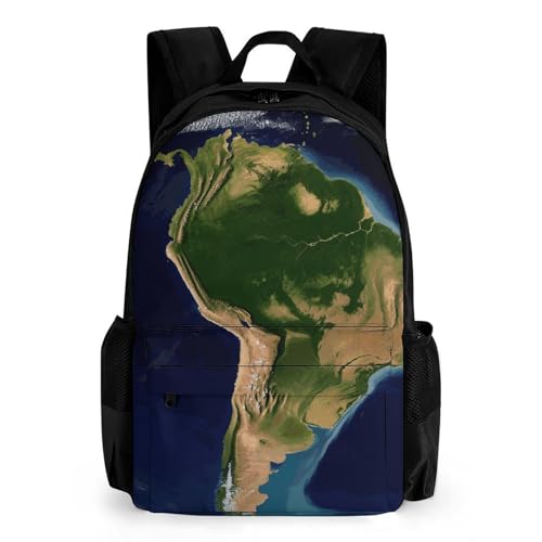 DMHVGEW Travel Laptop Backpack South America Satellite Image
