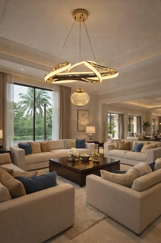 Image of Modern 20129 LED Pendant Chandelier Light | Contemporary Hanging Lamp | Warm White Decorative Lighting Fixture | Ideal for Dining Room, Living Room, Kitchen Island & Hall