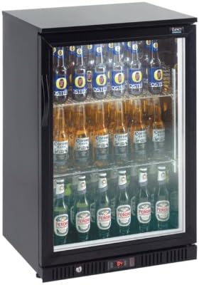 LEC Commercial 444443190 Single Door Back Bar Cooler, ECA approved, Black