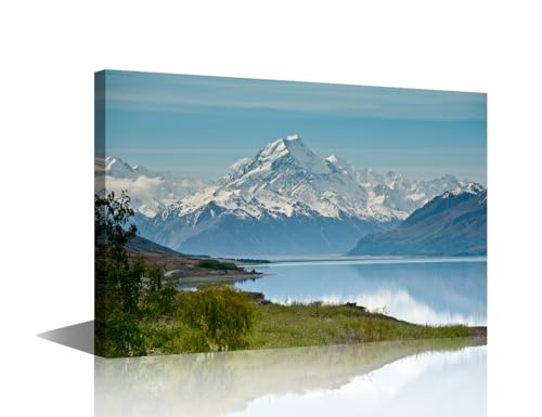 Poster imprimé toile Cook Mountain paysage Nouvelle-Zélande lac Pukaki