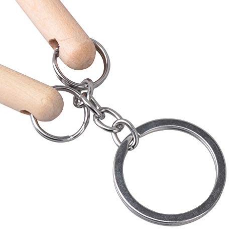 Cabeza de baqueta de caucho negro con llavero miniatura de baqueta de madera (2 piezas) miniatura 2