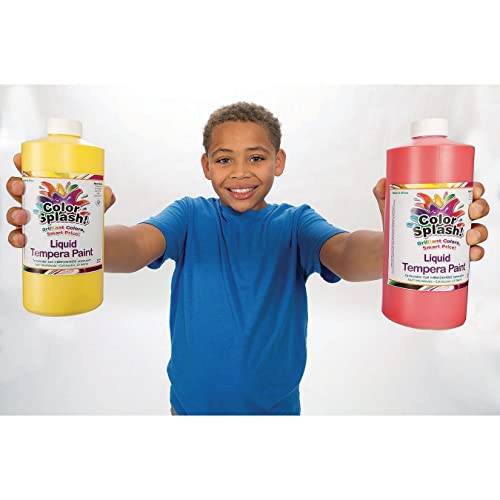 S&S Worldwide Color Splash! Liquid Tempera Bulk Paint, 12 Bright Colors, 32-Oz Easy-Pour Bottles, Great For Arts & Crafts, School, Classroom, Poster Paint, For Kids & Adults, Non-Toxic, Set Of 12. #TOP1