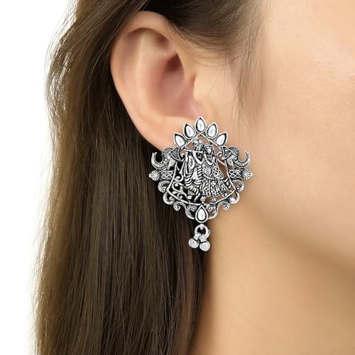 Ethnic Oxidised Radha Krishna Necklace Set