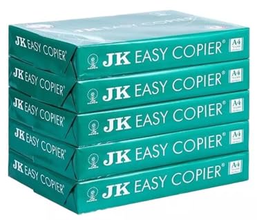 Image of J K Easy white Copier Paper - A4, 70 GSM, 500 Sheets /Ream, pack 5 Reams