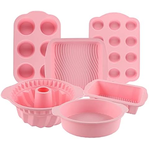 YXIAOO Backform Set Silikon Baguette Kuchenform Brotbackform Brötchen Baguetteblech Kastenform Muffinform Obstbodenform Pizzablech Pizzaform Cupcakes Cover