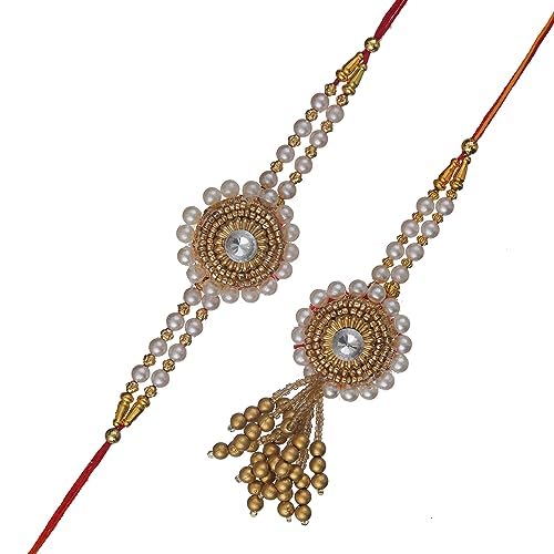 See full amazon price history chart for eCraftIndia Golden & White Beads, Pearl, Diamond Designer Bhaiya Bhabhi Rakhis with Roli Chawal Pack and Happy Rakhi Wooden Cutout - Rakhi for Brother and Bhabhi eCraftIndia Golden & White Beads, Pearl, Diamond Designer Bhaiya Bhabhi Rakhis with Roli Chawal Pack and Happy Rakhi Wooden Cutout - Rakhi for Brother and Bhabhi (B0CFFRNV6L) Amazon Price History, Amazon Price Tracker