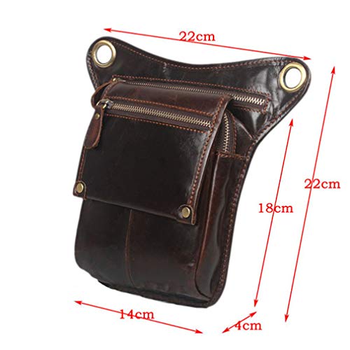 Miniatura 7 de Bolsa De Piel Para Piernas, Para Hombre, Mujer, Motocicleta, Ciclismo, Multiusos, Muslo, Cintura, Riñonera, Bolsa De Viaje, Senderismo, Deportes De Acampada Café