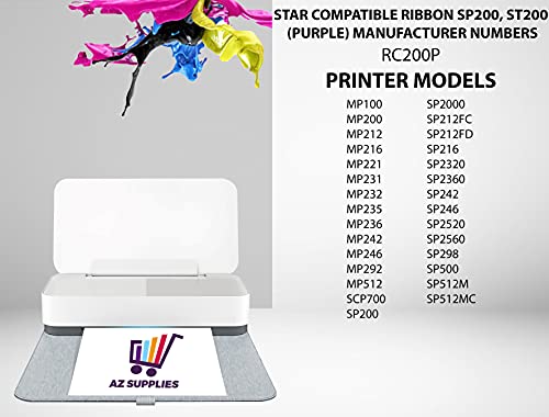 Cintas para impresora compatibles Star SP200 ST200 púrpura 6 pack miniatura 2